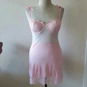 Pink slip dress